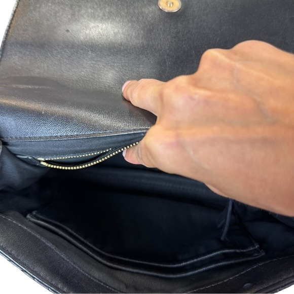 Tory Burch Black Fleming Leather Convertible Crossbody Bag with Gold Chain - Picture 14 of 16